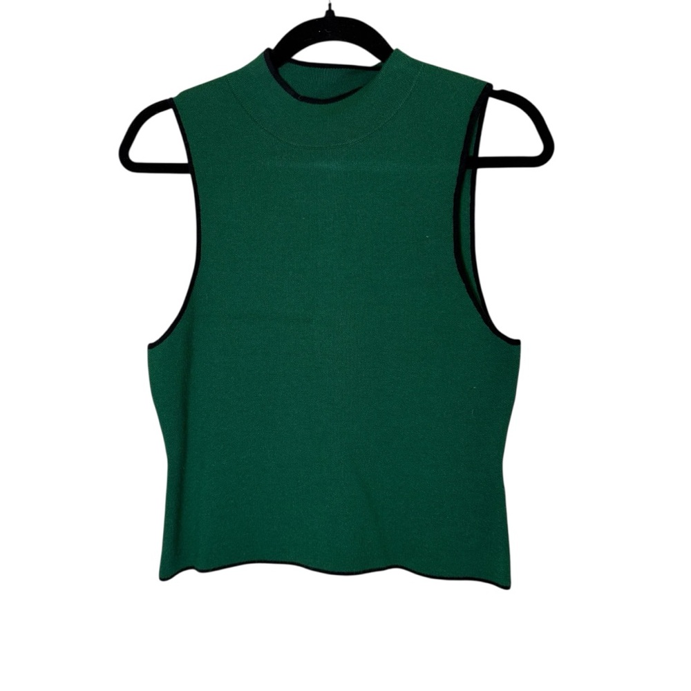 Maeve Maria Forest Green Mockneck Sleeveless Tank sz XS